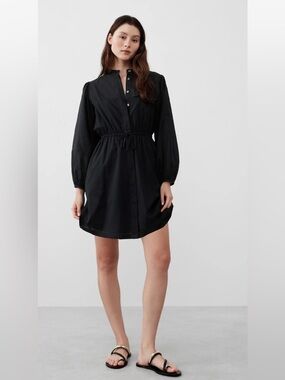 Banana Republic Black 100% Cotton Shirtdress, Size Small